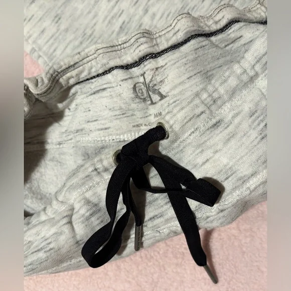 Calvin Klein Light Heather Grey Drawstring Waist Joggers - M - Picture 5 of 8